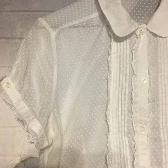 Adorale sheerr Boho, punk rock white blouse - Picture 3 of 8